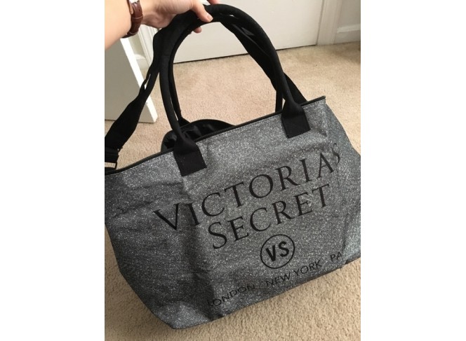 Victoria's Secret Bolsa Tote Limited Edition Silver Glitter