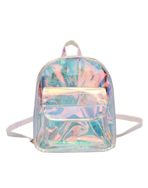 BYDI Mini Mochila Holográfica Transparente