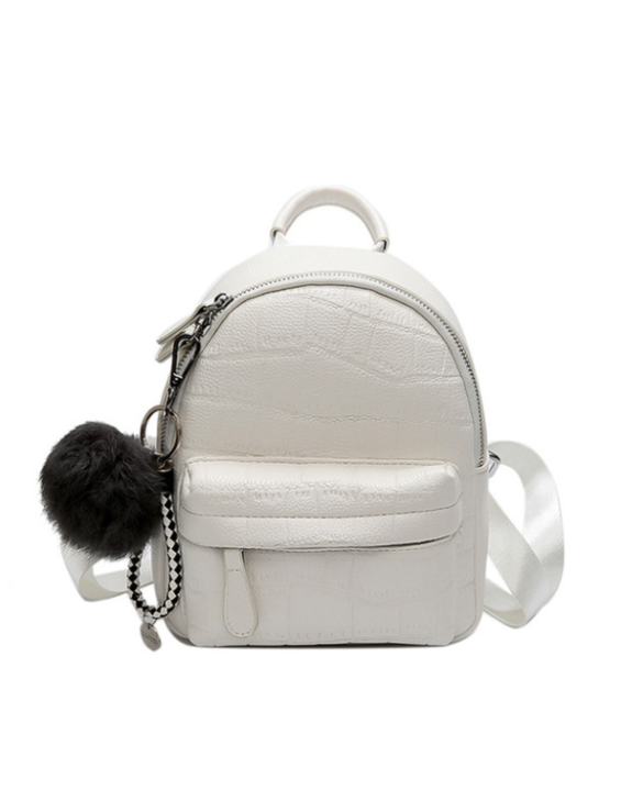 BYDI Mini Mochila de Couro com Pompom (Cores)
