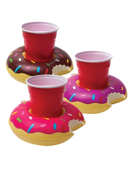 BigMouth Kit Porta-Copos Bóia Inflável Donut (3 unidades) 