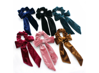 Scrunchies Prendedor De Cabelo Elástico De Veludo com Laço (Cores)