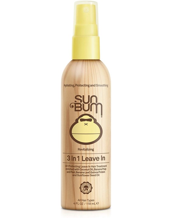 Sun Bum Spray Leave-in 3-in-1 Vegano com Proteção UV