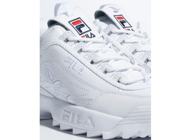 Tênis FILA Disruptor 2 Embroidery Roses Branco Bordado