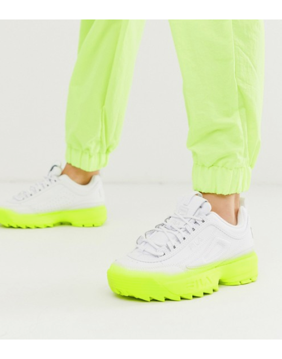 Tênis FILA Disruptor 2 Branco Bright Fades Verde Neon