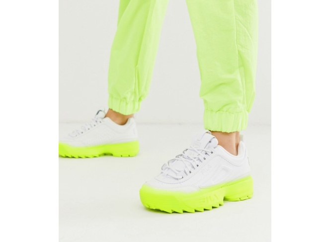 Tênis FILA Disruptor 2 Branco Bright Fades Verde Neon