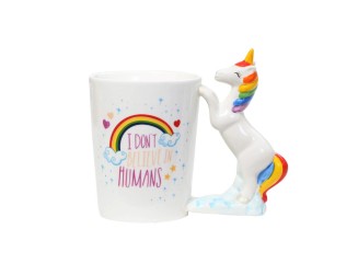 Caneca 3D Unicórnio I Don't Believe in Humans 380ml