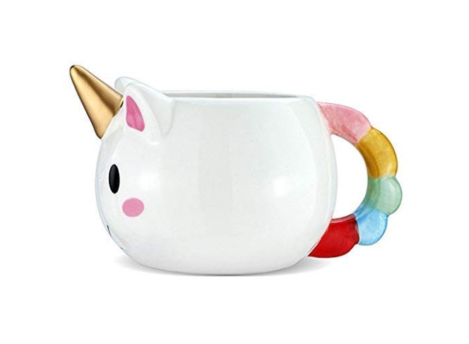Caneca Unicórnio com Chifre Dourado 355ml