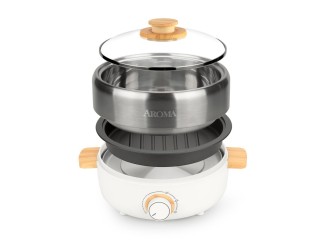 Aroma Housewares Panela Elétrica Dupla Whatever Pot com Grill
