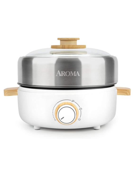 Aroma Housewares Panela Elétrica Dupla Whatever Pot com Grill