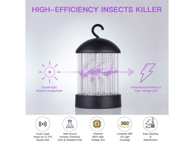 Nicelucky Armadilha UV para Insetos Mosquito Trap 