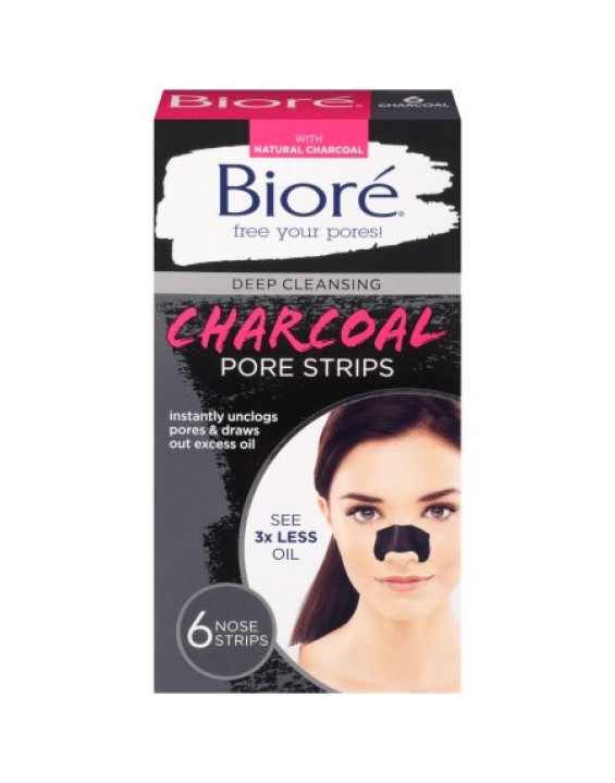 Bioré Adesivos de Limpeza de Poros Anti-Cravo Charcoal Carvão Ativo (Contém 6)