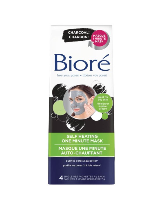 Bioré Máscara de Limpeza Facial Self Heating One Minute (Contém 4)