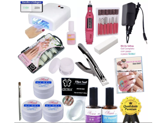 Kit Pó de Fibra Vidro Unha Gel Uv Acrygel