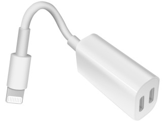 BYDI Cabo Duo Adaptador para iPhone Entrada para Fone de Ouvido + Carregador