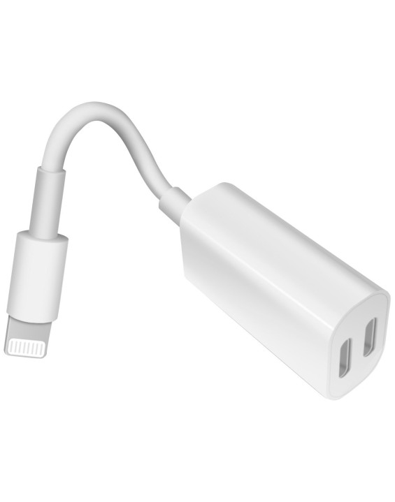 BYDI Cabo Duo Adaptador para iPhone Entrada para Fone de Ouvido + Carregador