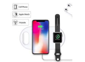 Carregador de Mesa Wireless  3 em 1 (iPhone, Airpods e Apple Watch)