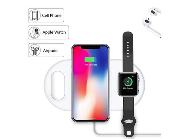 Carregador de Mesa Wireless  3 em 1 (iPhone, Airpods e Apple Watch)