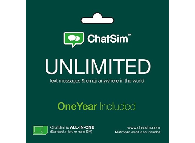 ChatSim SIM Card Unlimited Chip Global com WhatsApp (+150 países)