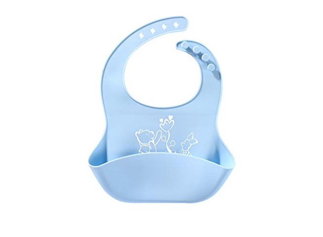 LaBelleV Kit Jogo Americano e Babador de Silicone Ursinho Pooh Azul