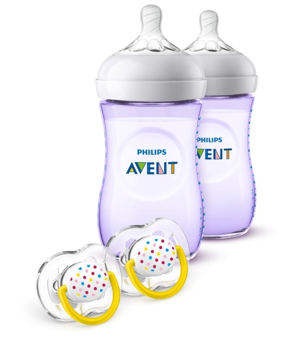 Phillips Avent Kit Presente Mamadeiras Baby Bottle Roxo (4 Peças)