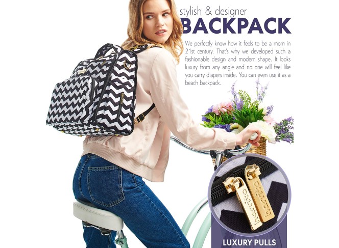 Harrito Bolsa de Maternidade Mochila Impermeável Chevron