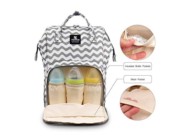 HaloVa Mochila de Maternidade Multifuncional Expansível Cinza