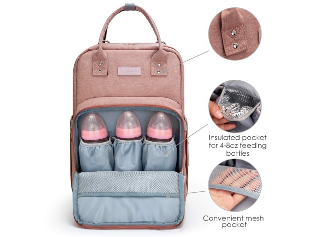 Upsimples Mochila de Maternidade Multifuncional Rosa
