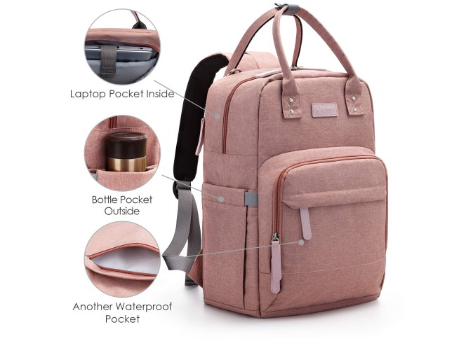 Upsimples Mochila de Maternidade Multifuncional Rosa