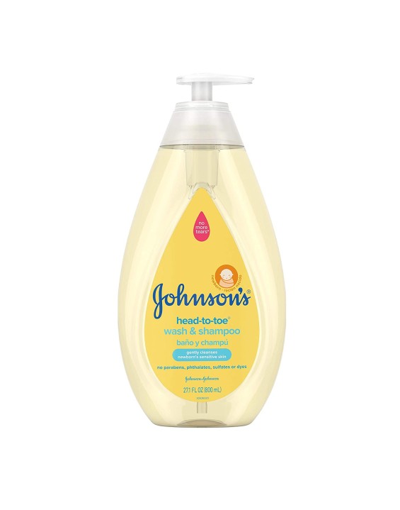 Johnson's Baby Shampoo e Sabonete Líquido Suave Head-to-Toe 800ml