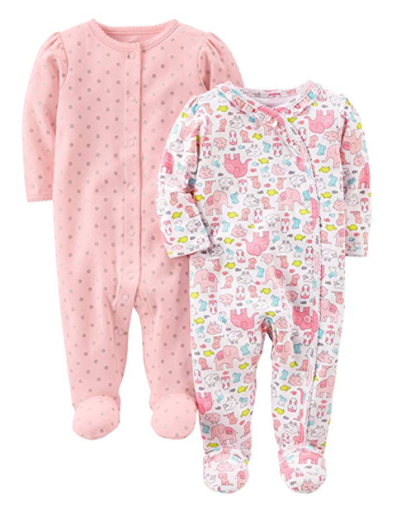 Carter's Kit Macacão Feminino Manga Comprida Rosa Simple Joys (Contém 2)
