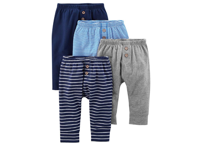 Carter's Kit de Calça Masculina Azul Marinho Listrado Simple Joys (Contém 4)