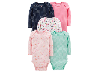 Carter's Kit Body Feminino Rosa e Verde Simple Joys (Contém 5)