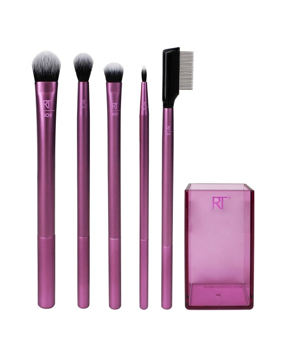 Real Techniques Kit 5 Pincéis para Olhos com Brush Cup Enhanced Eye Set 