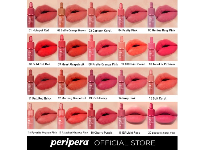 Peripera Lip Tint Efeito Aveludado Ink Velvet (Cores)