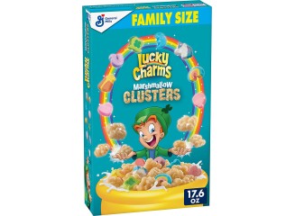 Lucky Charms Cereal Matinal Marshmallow Clusters Family Size 422g