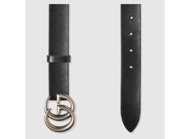 GUCCI Cinto Marmont Fivela Double G Prata