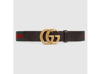 GUCCI Cinto Web Marmont Fivela Double G Dourado