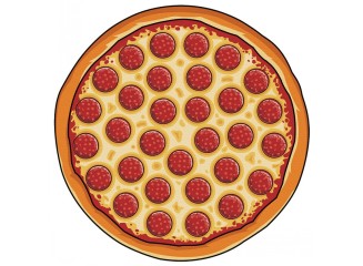 Toalha De Praia Redonda Yoga Pizza