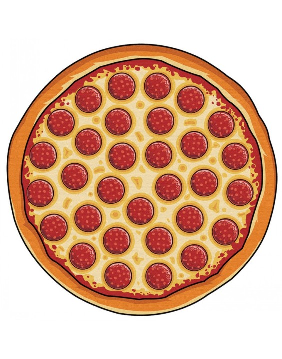 Toalha De Praia Redonda Yoga Pizza