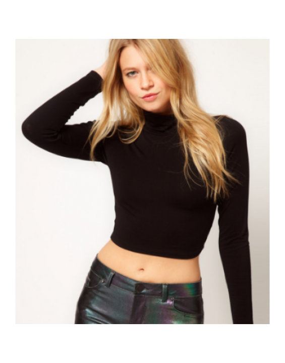 BYDI Blusa de Gola Alta Cropped (Cores)