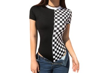 Body Canelado Xadrez Checkerboard 