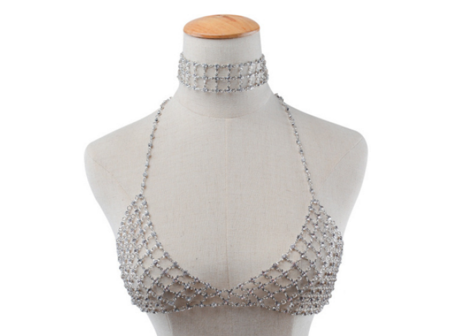 Sutia de Strass Bralette Sparkle Choker