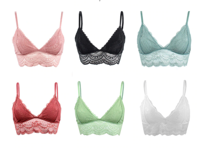 Sutiã Bralette de Renda (Cores)
