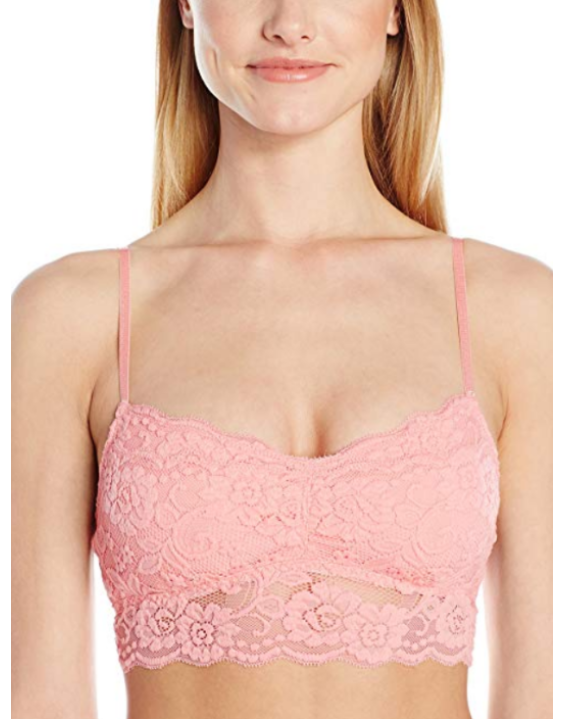 Sutiã Bralette de Renda com Bojo Rosa