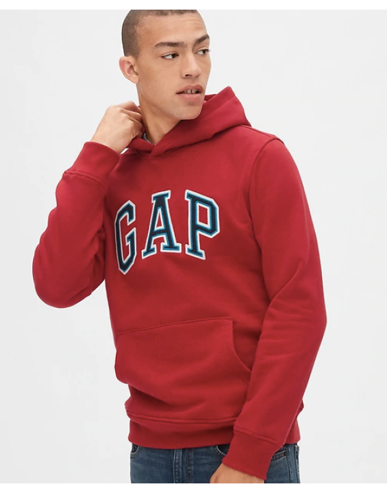 GAP Casaco de Moletom com Capuz Logo Vermelho