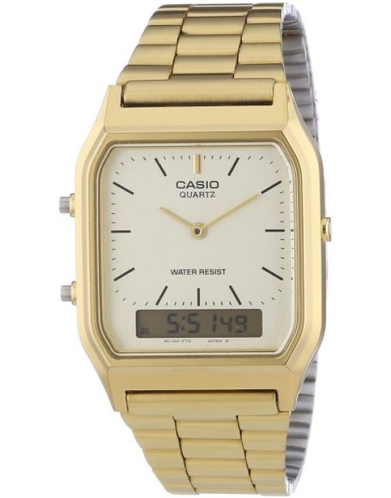 Casio Relógio Vintage Analógico e Digital AQ230GA9D Dourado