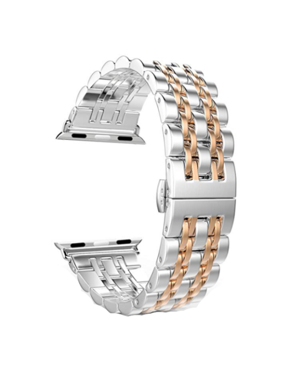 Pulseira de Aço Inox para Apple Watch LUX Silver Rose