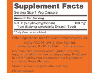 NOW Foods Suplemento 5-HTP 100 mg (120 Cápsulas)