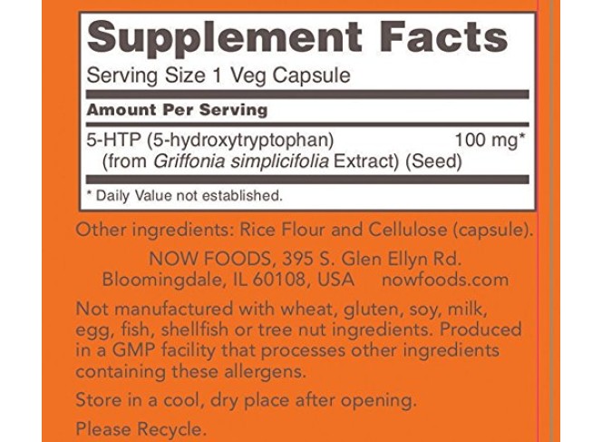 NOW Foods Suplemento 5-HTP 100 mg (120 Cápsulas)