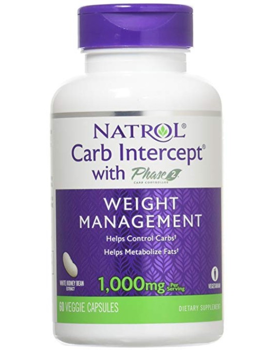 Natrol Suplemento Bloqueador de Carboidratos Carb Intercept 1000mg (60 Cápsulas)